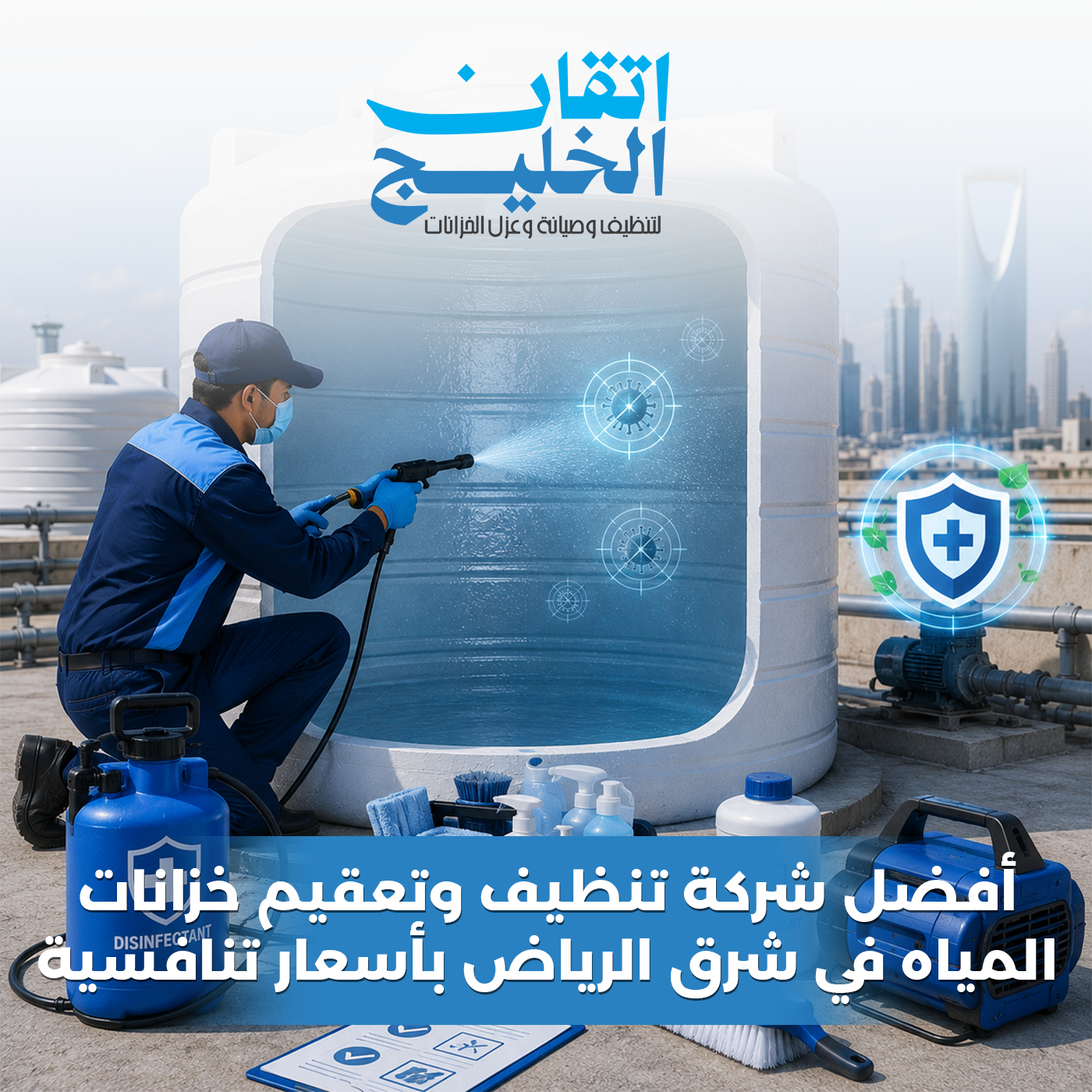 أفضل شركة تنظيف وتعقيم خزانات المياه في شرق الرياض